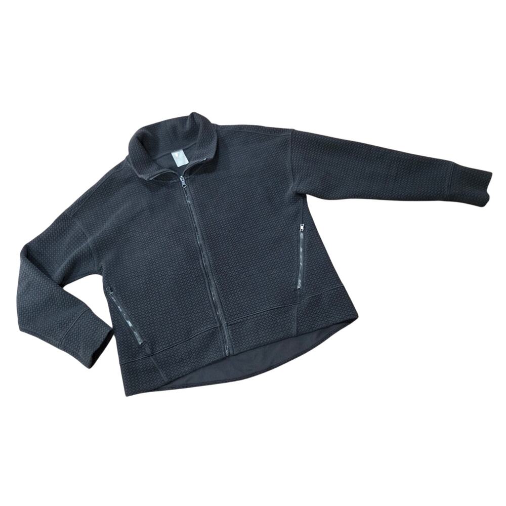 Calia By Carrie Underwood Womans Textured Black Zip-Up Jacket Size large